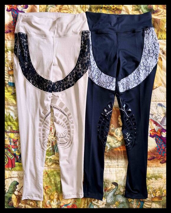 Equine Couture Pants - Equine Couture Spicy Girl Chili Tights by EC Size Small Breeches Lace Lot of 2